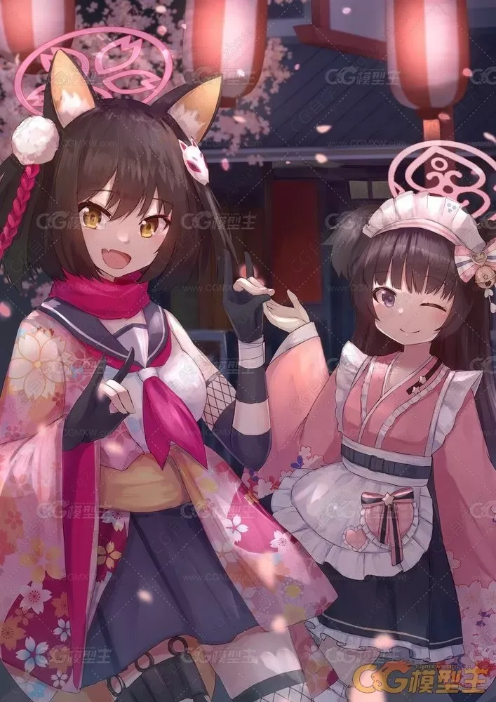 画风超赞的二次元女仆系列插画1657P-9