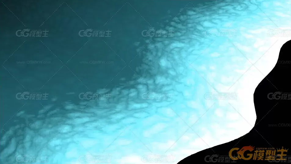 荧光海浪动画3dmax模型源文件下载！夜晚沙滩荧光海浪冲击动画3dmax模型源文件下载！-1