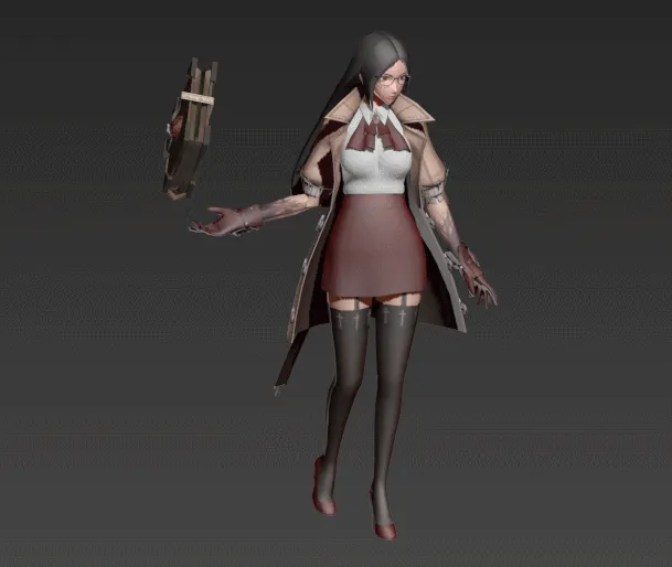 漂亮的女秘书3d角色模型.