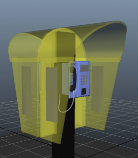 电话亭maya模型