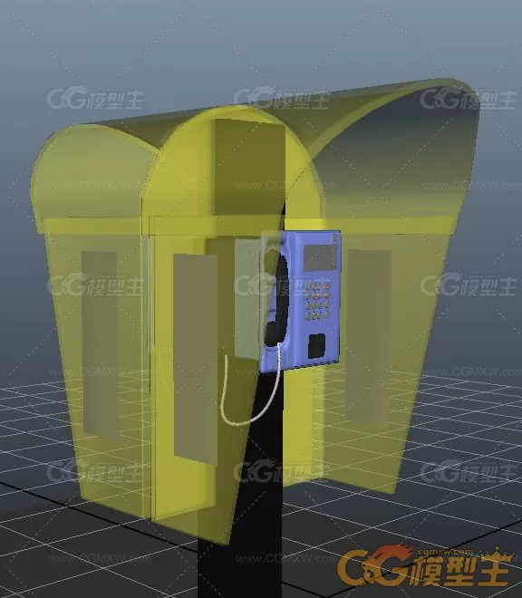 电话亭maya模型-1