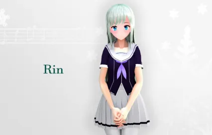 带绑定的日漫风格卡通二次元女孩3d模型