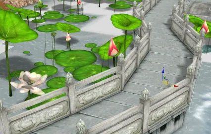 天龙八部游戏中峨眉山游戏场景地图3dmax模型 峨眉派古代建筑游戏场景3d模型