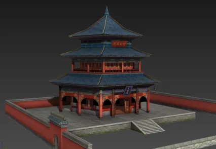 少林寺藏经阁古代阁楼建筑3d模型max模型下载