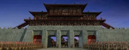 丹凤门古城门3d模型下载 唯美古风建筑城池城门3dmax游戏模型下载 含材质贴图