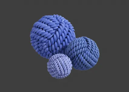 织物球，毛线球3D模型。