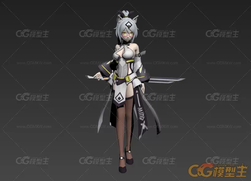 白泽卡通人物模型-3