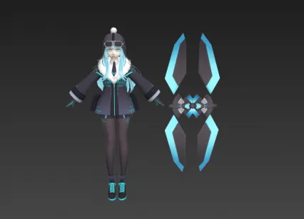 一个卡通女孩3d模型