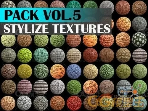 59种独特风格化纹理 Stylized Texture Pack - VOL 5 Texture-1