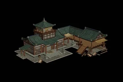 材料店游戏场景建筑模型
