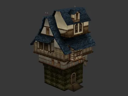 中世纪房屋建筑模型