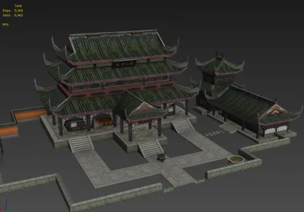 【诛仙】玉清殿游戏场景模型