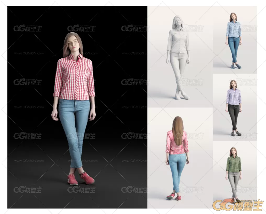 20个三维人物Blender格式3D模型Humano Vol. 02 Casual-5