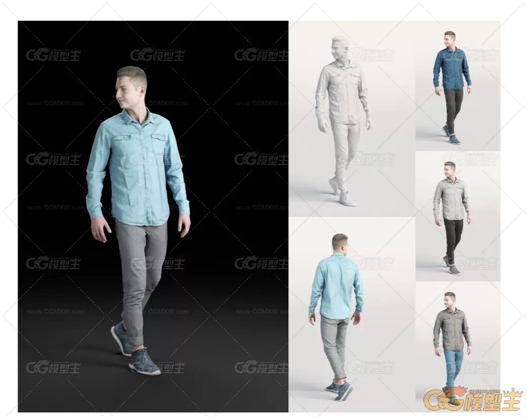 20个三维人物Blender格式3D模型Humano Vol. 02 Casual-6