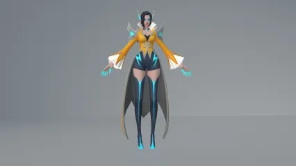 黄衣长腿美女角色模型