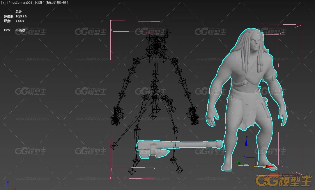野人模型 包含贴图骨骼皮肤-3