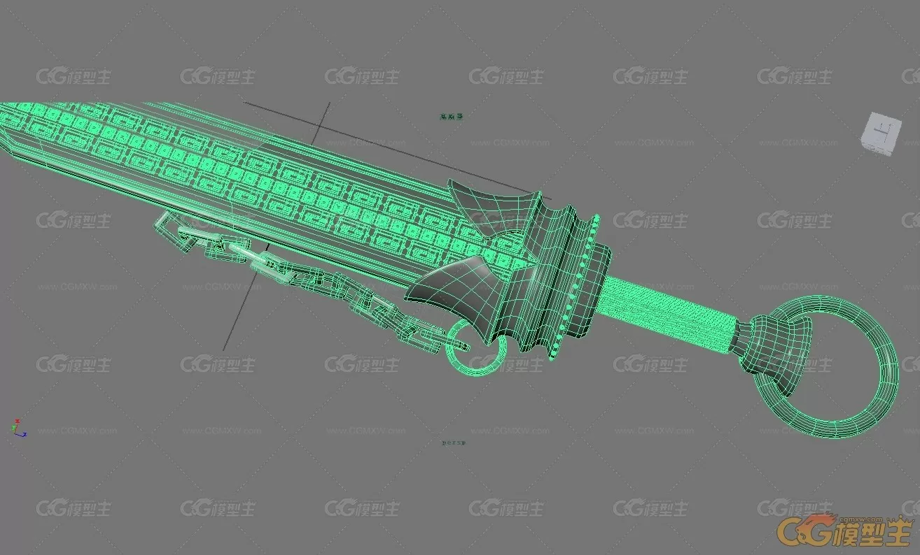 巨阙剑maya模型下载！做工精细的巨阙剑冷兵器maya模型！一柄大剑maya模型-2