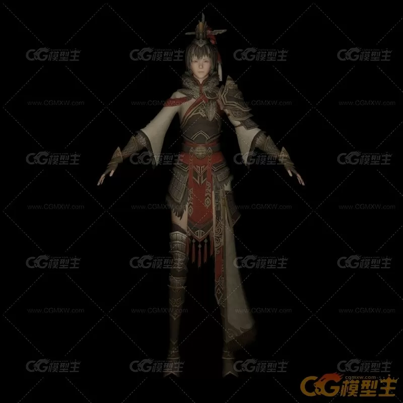 古代女将游戏模型-2