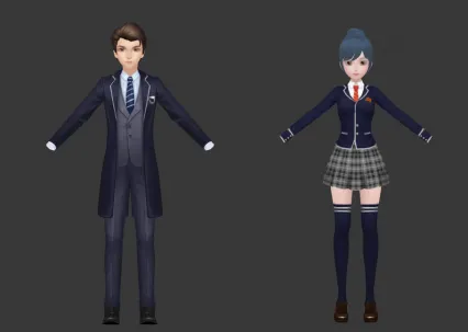 西装制服男女模型