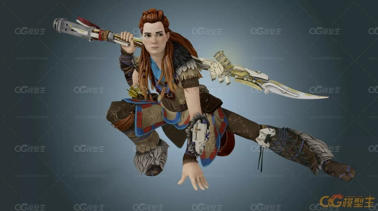 Aloy ancient worrier full rigged and textured maya 2020-3