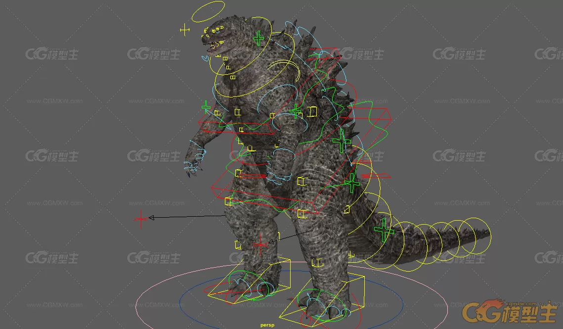 哥斯拉maya模型 带绑定-1