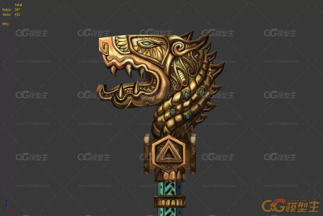 龙头杖模型下载 含材质贴图-2