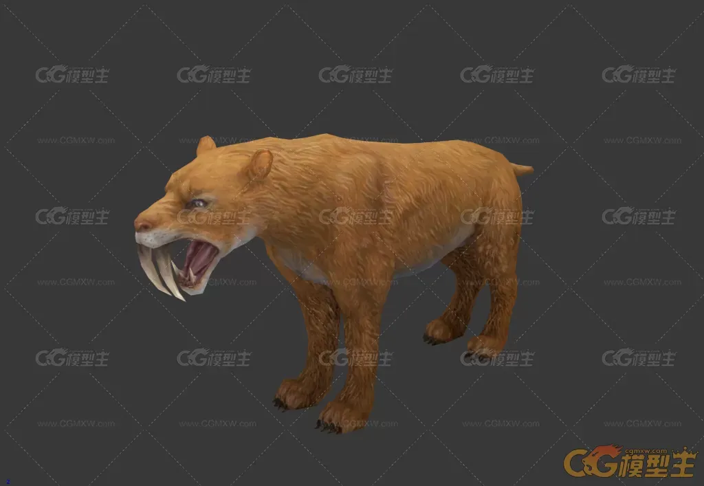 剑齿虎3D模型-1