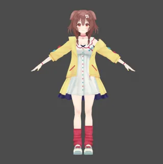 二次元日韩风格长腿清纯女生角色模型MMD