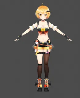 二次元日韩风格女角色模型MMD