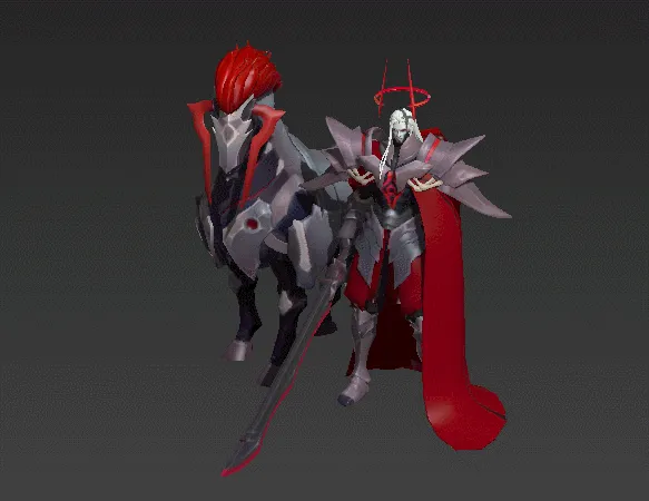 中世纪神魔骑士游戏角色模型-1