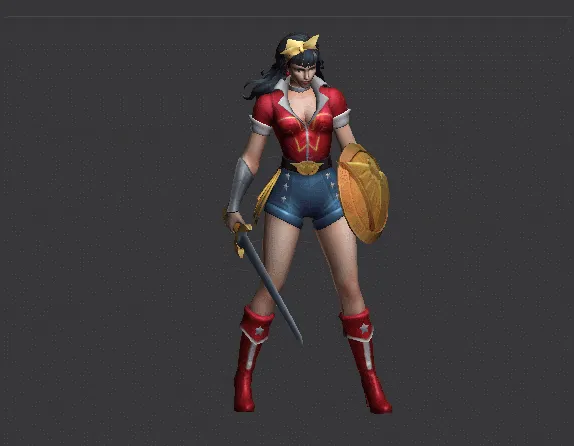 欧美风格游戏女角色3D模型下载