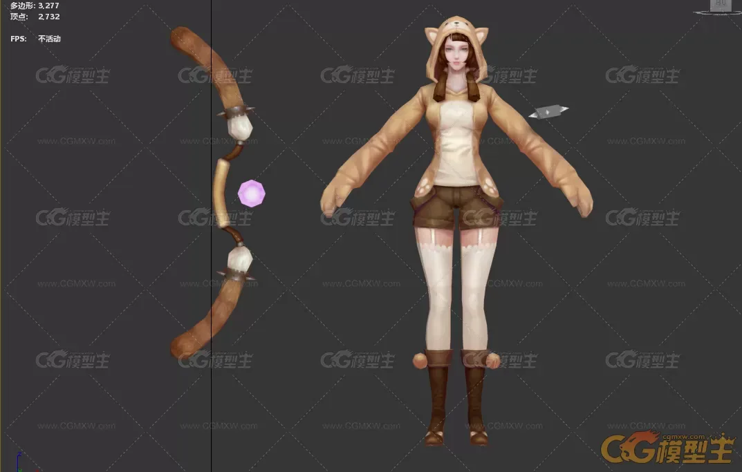 老虎外套服装女弓箭手-1