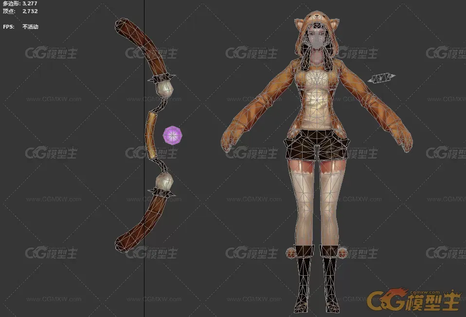 老虎外套服装女弓箭手-2