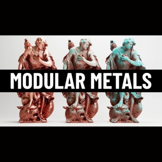 材质素材 [渲染预设] Blender 程序化金属锈迹铜铁系列材质包 Modular Metals