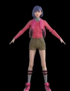 maya动画人物 小女孩 小学生 高中生 小美女