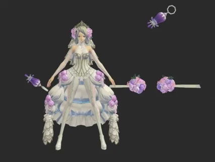 婚纱女游戏模型