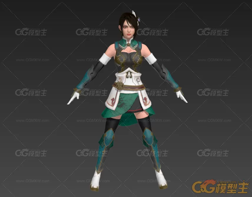 女战士3d游戏模型-1