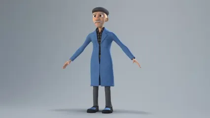 卡通白胡子老爷爷