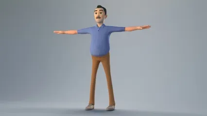 卡通中年男人3dmax模型