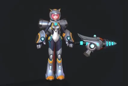 卡通次世代小女孩科幻模型
