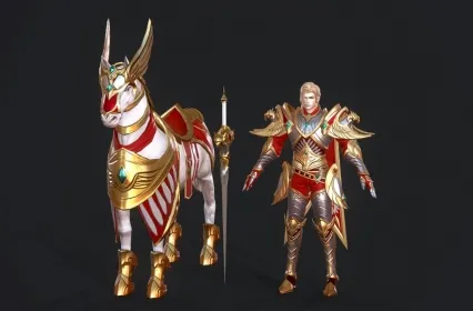 黄金铁骑战马骑士