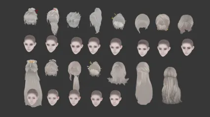 一套精品次世代男女头发 发型