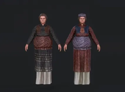 饱经沧桑的老奶奶模型