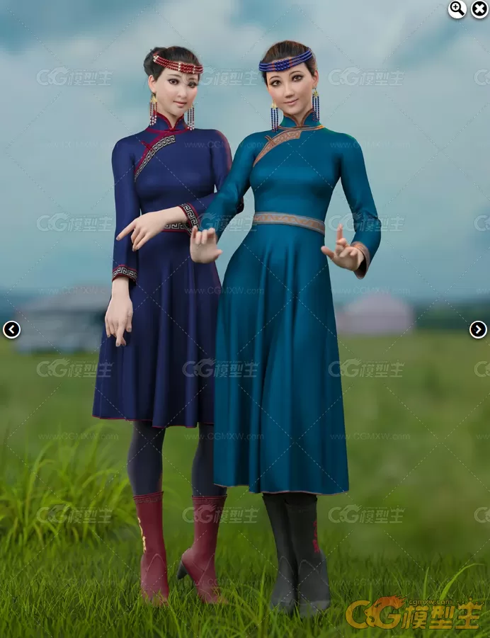 DAZ3D 模型-蒙古族服装for G8 and 8.1 Female-7