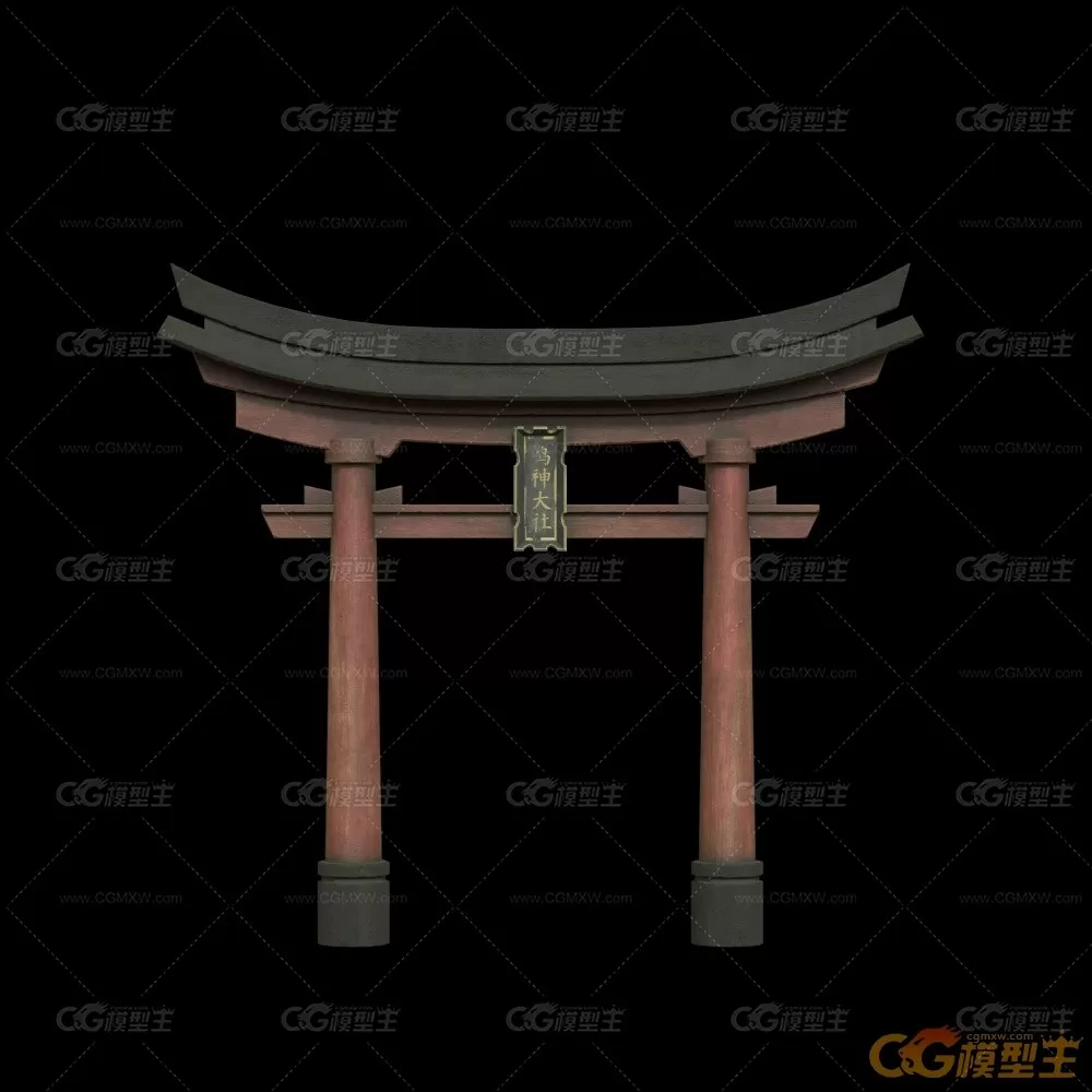 次世代日本神社鸟居torii【附带substance 3D painter（7.4.3）文件】-1