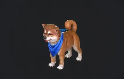 小黄狗 宠物狗模型