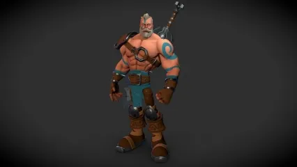 卡通肌肉男战士
