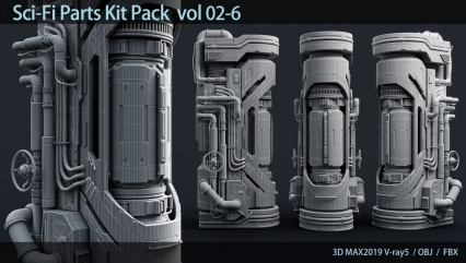 海外资源 Sci-Fi Parts Kit Pack vol 02-6-科幻零件套件包 vol 02-6