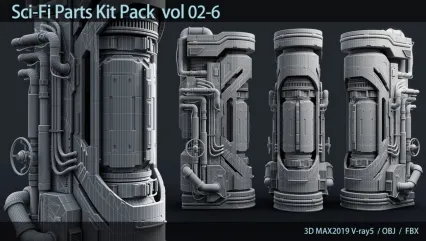海外资源 Sci-Fi Parts Kit Pack vol 02-6-科幻零件套件包 vol 02-6
