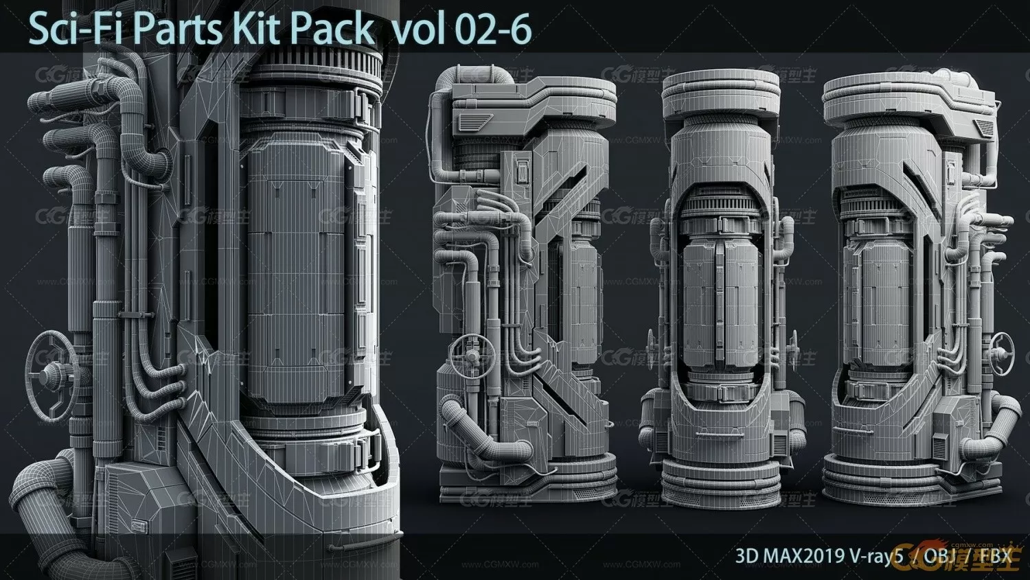 海外资源 Sci-Fi Parts Kit Pack vol 02-6-科幻零件套件包 vol 02-6-1